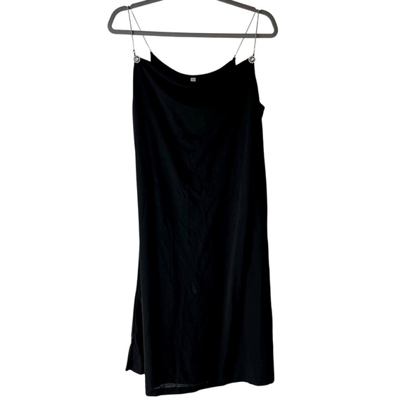 Dresses & Skirts - Black Slip Dress L – Rhinestone Chain Strap Midi Cocktail Evening Party Dress